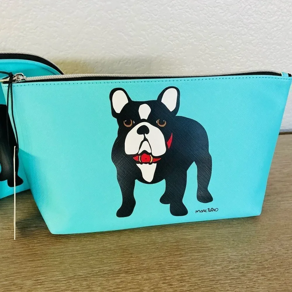Frenchie English Bulldog Boston Terrier Dog Makeup Travel Bag Pouch